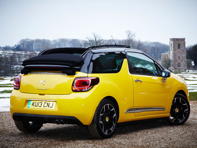 Corned Beef: Citroën DS3 Cabrio at the rear