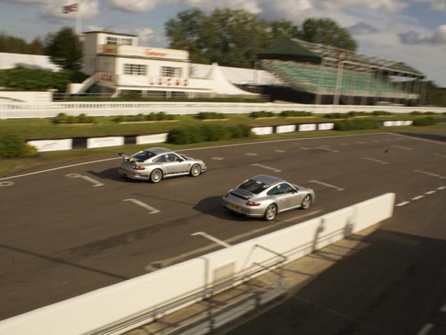 Porsches on track at Goodwood