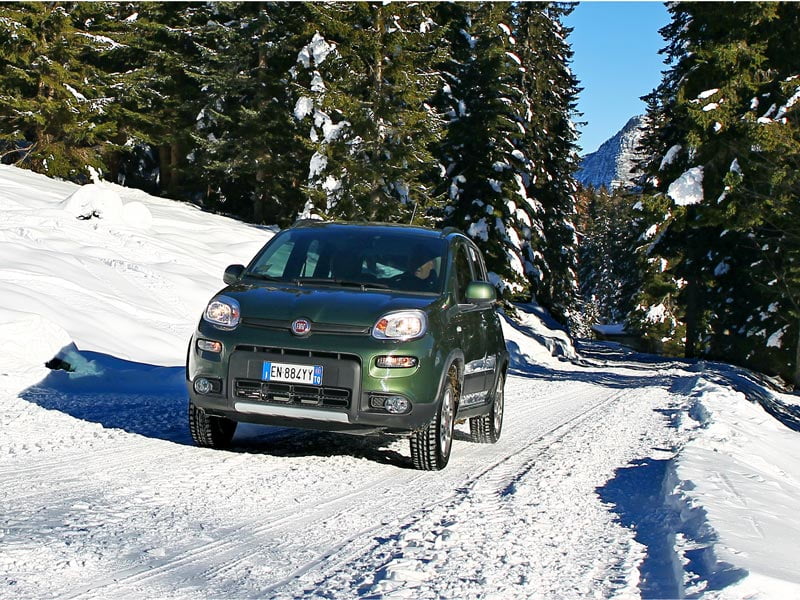 Italian Fiat Panda 4x4 in the snow