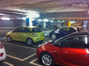 Vauxhall ADAM range in multi-storey car park, London